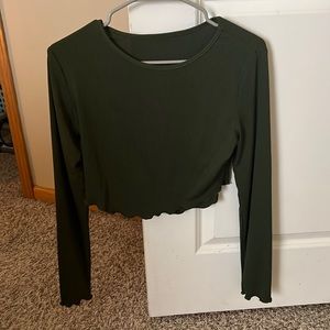 Green brand new crop top never worn